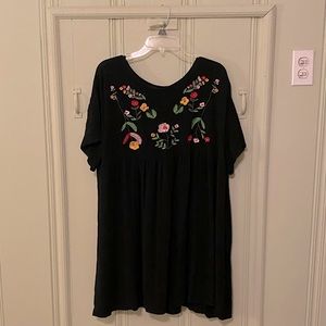 SHEIN Plus // floral embroidered smock dress // fits like 3X
